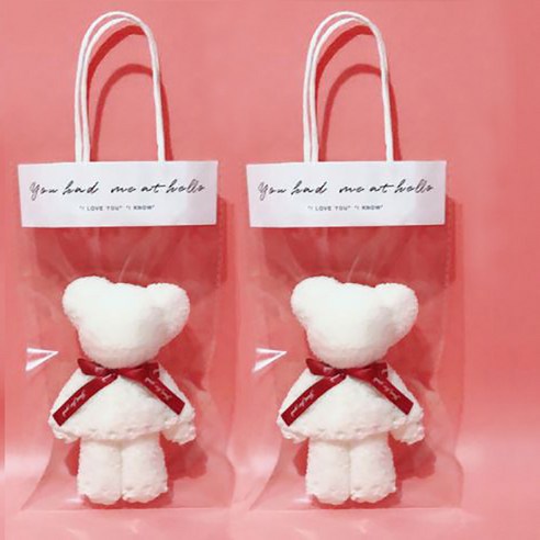 알럽홈 선물용 곰모양 수건, 카키, 2개