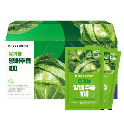 푸드버킷 유기농양배추즙, 100ml, 150개