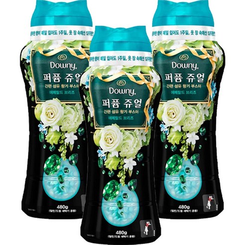 다우니 퍼퓸 쥬얼 에메랄드 브리즈 향기 부스터, 480g, 10개