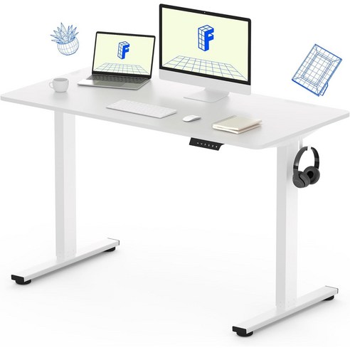 FlexiSpot 전동 낮은 높이 모션 데스크 1200 높낮이조절 높이690~1100mm 초등학생 바른 자세 게이밍 사무실 책상 컴퓨터책상 EF1, 화이트