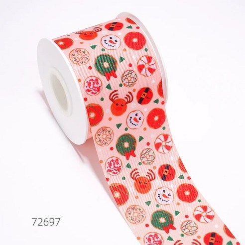 메리 크리스마스 프린트 그 로그 랭 새틴 리본 5 야드 DIY 공예 장식 포장 용품 71812, 09 72799_06 38 mm satin, 06 38 mm satin