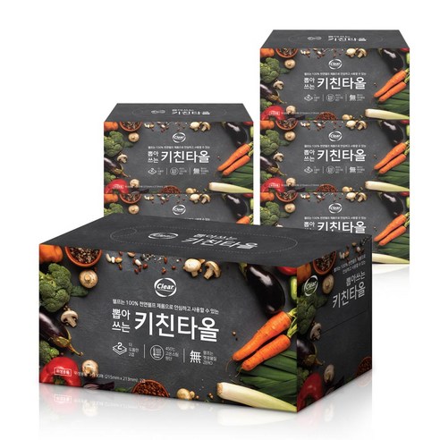 클리어 뽑아쓰는 키친타올 2겹 130매 x 6각 천연펄프, 12개, 130매입