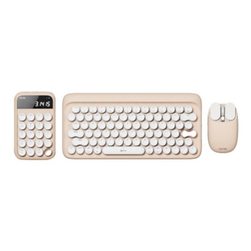 lofree lofree 우유 차 무선 기계식 키보드 마우스 도트 블루투스 ipad 태블릿 lofi 계산기 휴대 전화, 밀크티 컬러, 선택3. lofree 키보드 + 마우스 + 숫자 키패드