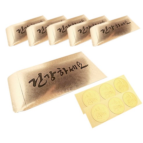투영디자인 용돈봉투 6p + 스티커 6p, 골드(건강하세요), 1세트