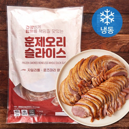 건강한끼 훈제오리 슬라이스 (냉동), 800g, 1개