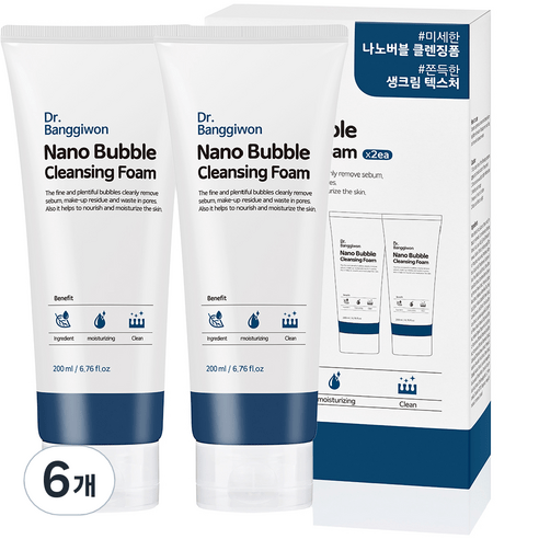닥터방기원 나노 버블 클렌징폼, 200ml, 6개