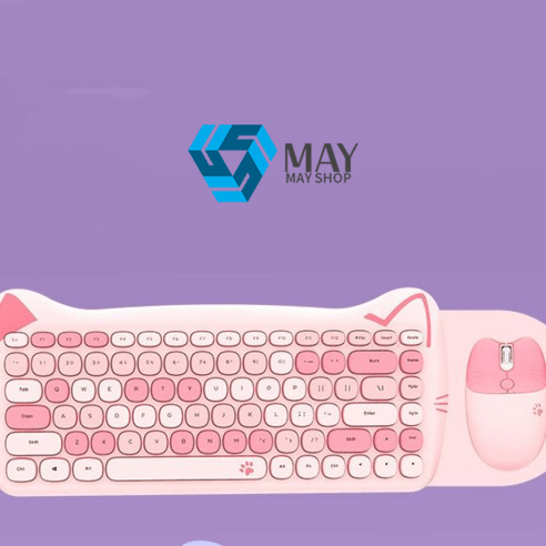 MAY SHOP 블루투스 키보드 키보드+마우스 펑크 키보드 마우스 세트 무선 키보드 마우스, 스위트 밀크티 믹스채색하다