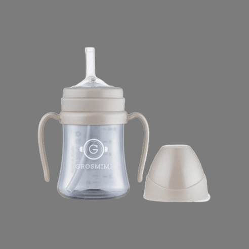 그로미미 PPSU 다크시리즈 200ml 빨대컵 (크림베이지) 역류샘방지 세척간편, NONE