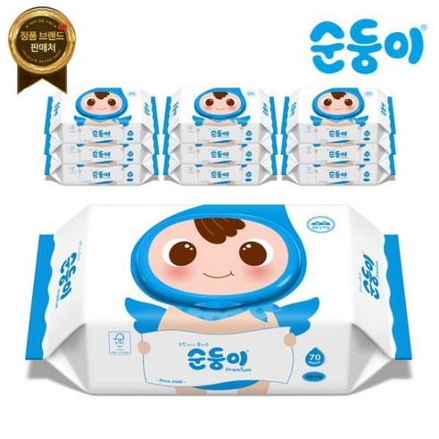 물티슈 프리미엄 무향 캡 70매 10팩/PC-01