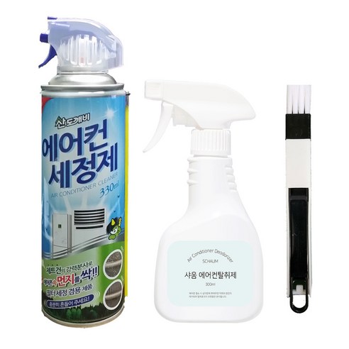 산도깨비 에어컨세정제 1개+샤움 에어컨탈취제 1개+청소솔, 단품