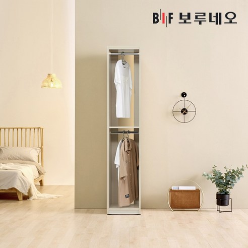 보루네오 리타 시스템행거 드레스룸 400 2단 옷장, 01_내츄럴오크