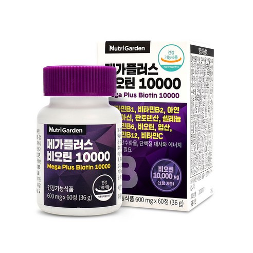 뉴트리가든 메가플러스 비오틴 10000, 60정, 4개