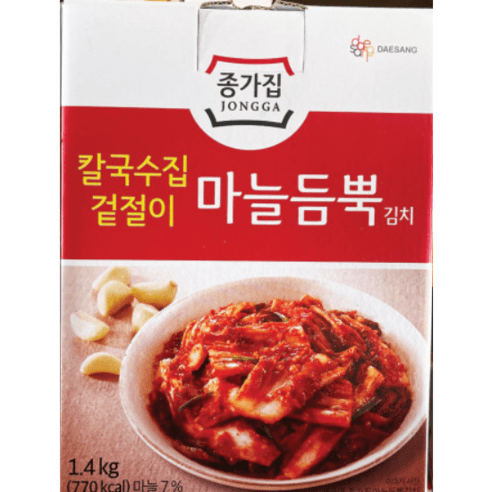 종가집 칼국수집 겉절이 마늘 듬뿍 김치 1.4KG(냉장), 1.4kg, 1개