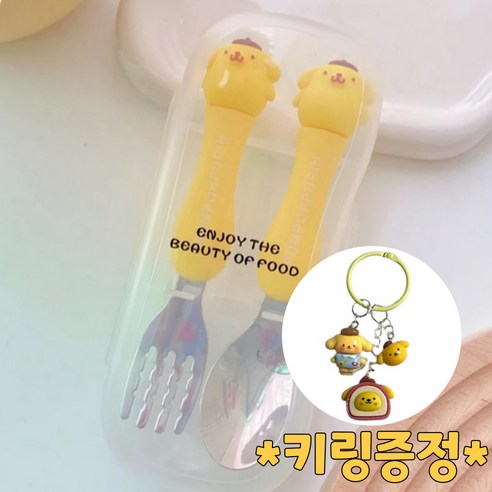 산리오 캐릭터 수저포크세트 시나모롤 쿠로미 마이멜로디 폼폼푸린 헬로키티, 1개