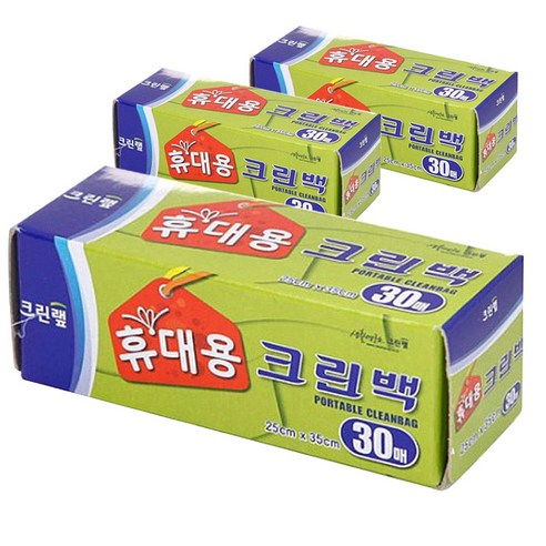 크린랲 휴대용 크린백(30매) 위생 비닐 기저귀봉투, 1개