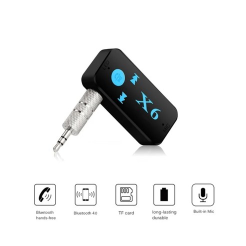 업그레 이드 X6 5.0 블루투스 스테레오 오디오 수신기 송신기 미니 AUX USB 3.5mm 잭 자동차 키트 무선 어, Black_CHINA | 블루투스 v5.0, 1개