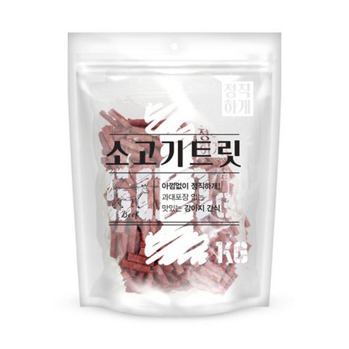 정직하개1kg 대용량 간식 6종 강아지 건조간식, 닭고기트릿(져키), 1kg, 2개