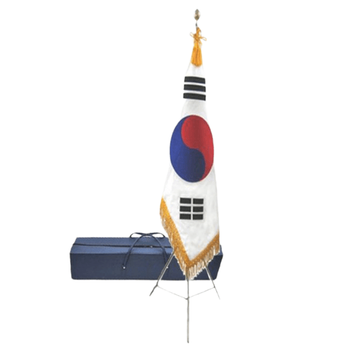 플래그라인 자수태극기세트 135X90 삼발이 받침대세트, 혼합색상, 1세트