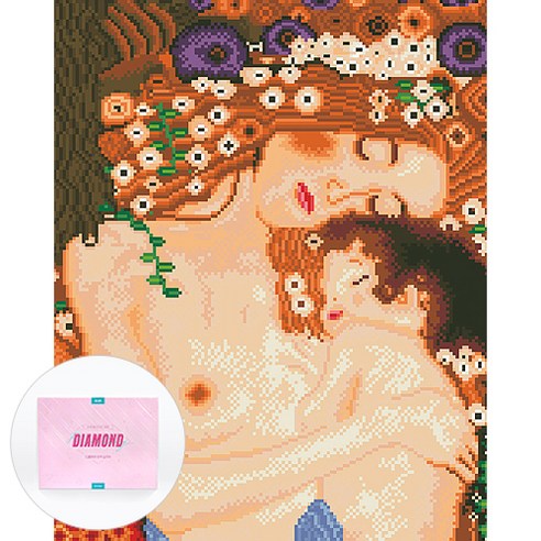 디클레어 액자 캔버스형 보석십자수 DIY 키트 40 x 50 cm, 1세트, 클림트 엄마와 아기