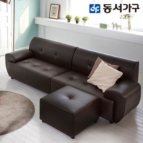 동서가구 NEW 알린 4인용 소파스툴세트 DF907357, 모카브라운