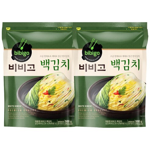 (에이브쇼핑)CJ비비고 백김치 500gx2개, 500g, 2개