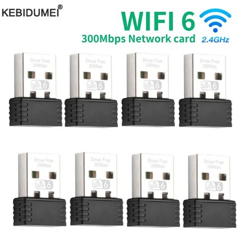 휴대용 와이파이 에그 포켓와이파이 6 USB 동글 미니 어댑터 300Mbps 드라이브 프리 24G 플러그 앤 플레이 PC 데스크톱 윈도우 7 10 11, 1.1PC
