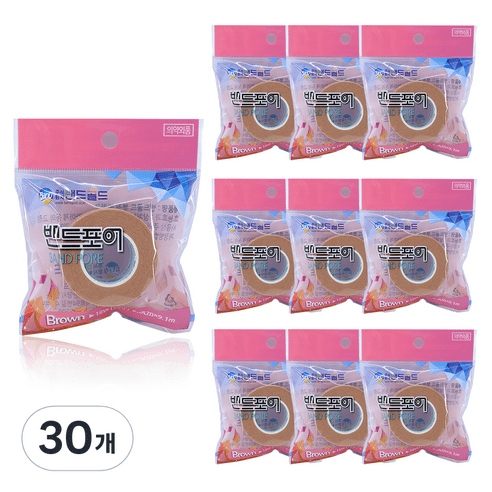 밴드골드 밴드포어 부직(종이) 반창고 브라운(살색) 1.25cmX9.1m (소)/의료용/반창고/테이프/종이/부직, 6개