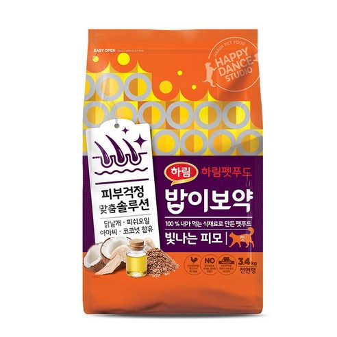 밥이보약 전연령 빛나는 피모 고양이 건식사료, 3.4kg, 1개