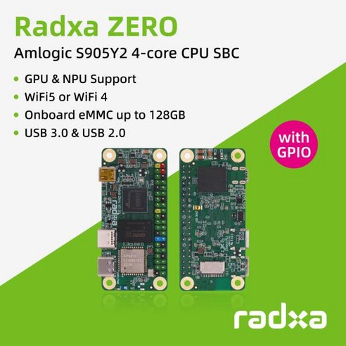 Radxa ZERO Amlogic S905Y2 4 코어 CPU SBC GPU WiFi 5 또는 WiFi 4 온보드 eMMC 및 USB 3.0 싱글 보드, 한개옵션4, 한개옵션3, 한개옵션2, 03 4GB 32GB, 02 ZERO with GPIO