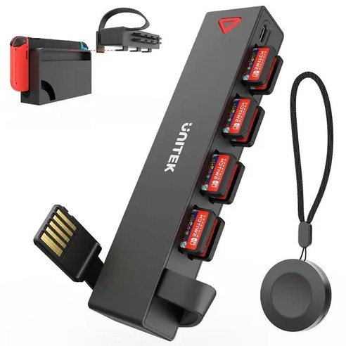 몽키 호환 Unitek 스위치 게임 카드 리더 닌텐도 OLED 도킹 스테이션 HDMI RJ45 PD 100W 충전 무선 리모컨, 1) Black, [01] Black
