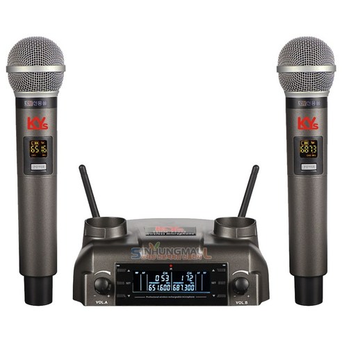 KYS SHM-9200 노래방용 충전식무선MIC UHF 900MHz 2Ch 수신거리40M