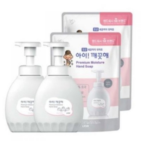 아이깨끗해 프리미엄 모이스처 퓨어로즈 450ml 용기 x 1개 + 400ml 리필 x 2개 핸드워시