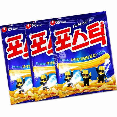 3개 포스틱 84g 과자 어르신간식 정품드럼 봉지 선물용으로좋은 편의점 감자 스낵 맛좋은