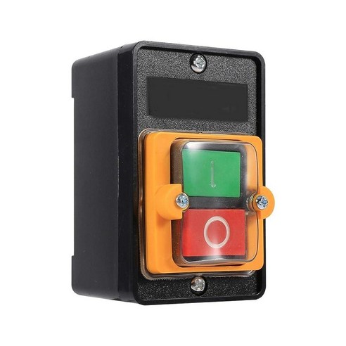 Aqxreight 10A AC-380V 모터 스타트 스톱 푸시 버튼 온 오프 스위치 공작 기계 액세서리 표면 방수 방진 박스 마운트 포함