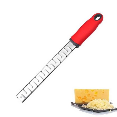 치즈 그레이터 강판 그라인더 감귤류 레몬 제스터 앰프 파마산 레몬 생강 마늘 육두구 초콜릿 야채 과일 주방 도구, 빨간색, 1개