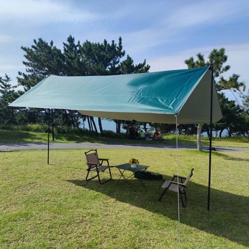 접이식캐노피 캐노피텐트 캐노피침대 Calm Corner 실버코팅 타프 감성 캠핑 렉타타프 그늘막 차광막 차박 어닝 미니, 4)beige  33 메터