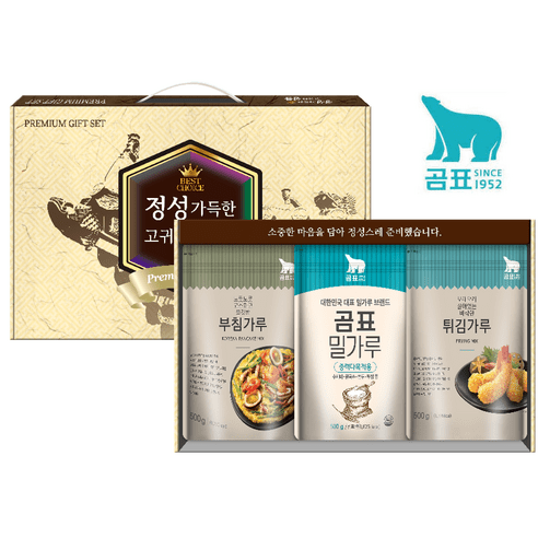 곰표 부침3종 (9세트-1박스) 부침가루 밀가루 튀김가루 추석선물 명절선물, 9세트