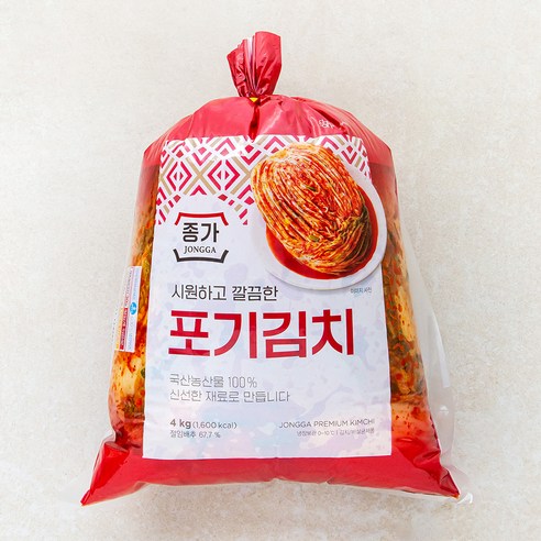 대상 종가 포기김치 비닐, 900g, 1개