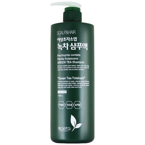모에타 어성초 자소엽 녹차 샴푸액 지성 두피용, 1kg, 2개