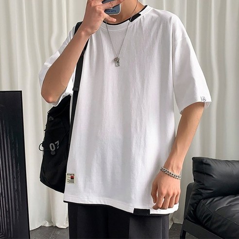 스타빈 남성용 오버핏 루즈 반팔티