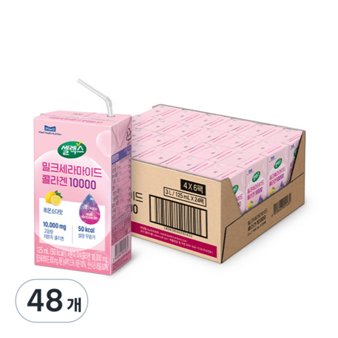 셀렉스 밀크세라마이드 콜라겐 10000, 125ml, 48개