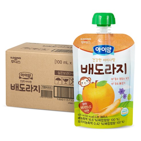 일동후디스 아이얌 건강한 아이사랑 주스 100ml, 프룬사과, 40개