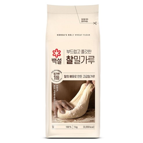 백설 찰밀가루, 1kg, 1개