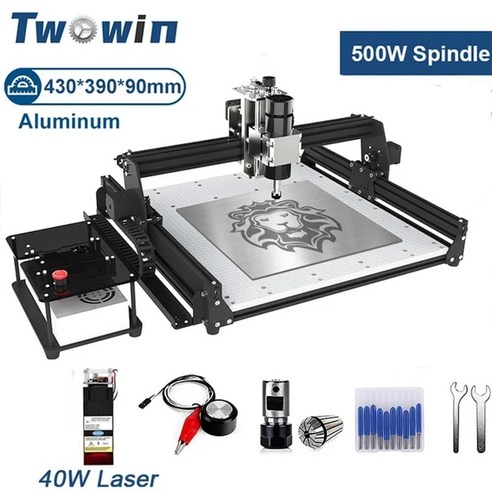 목재용 프린터 500W 절단기 루터 TWOWIN 3 조각 레이저 밀링 금속 CNC, CHINA, NO Laser, offline controllor