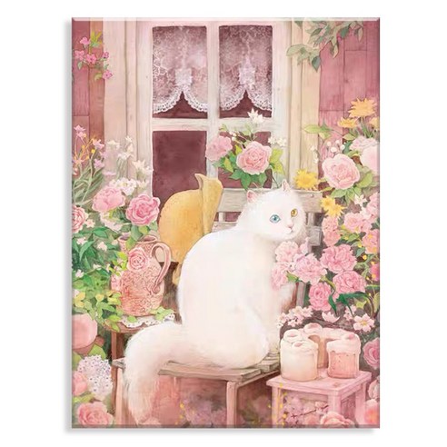 엔픽아트 캔버스형 보석십자수 40x50cm, MK130 풍경 에메랄드 진주 유리병, 1개