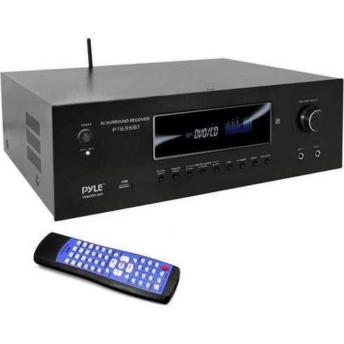 1000W Bluetooth 홈 시어터 수신기 - 4K Ultra HD 3D 비디오 및 Blu-Ray 패스스루 지원 HDMIMP3USBAMFM 라디오가 있는