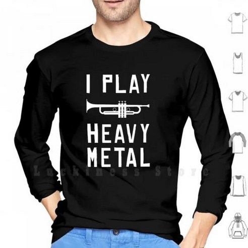 IPlay-헤비 메탈 후드 긴 소매 트럼펫 황동 색소폰 클라리넷 튜바 트롬본 음악 사회, 04 M-LongSleeve-Black_01 S