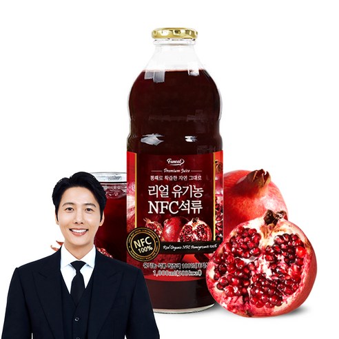 퍼니트 리얼 유기농 NFC 석류 주스 원액 석류즙 1000ml x 2병, 1L, 2개