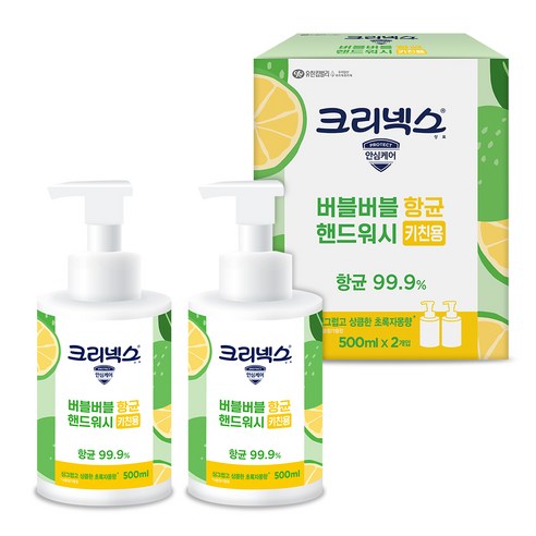 크리넥스 버블버블 향균 핸드워시 키친용 초록자몽향, 500ml, 4개