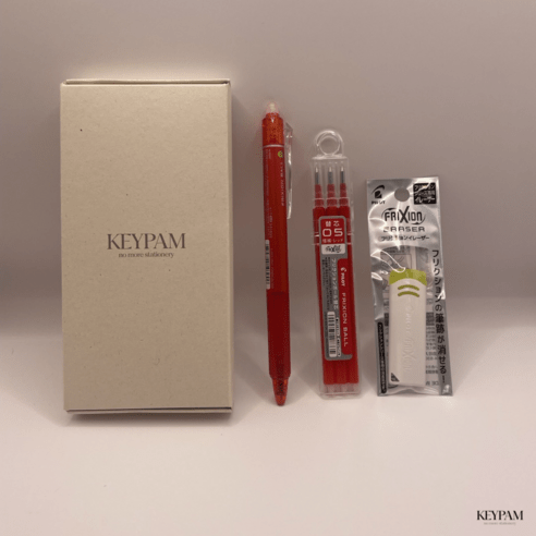 [파이롯트] 프릭션 지워지는 볼펜 + 리필심 + 지우개 세트, 0.5mm, 검정